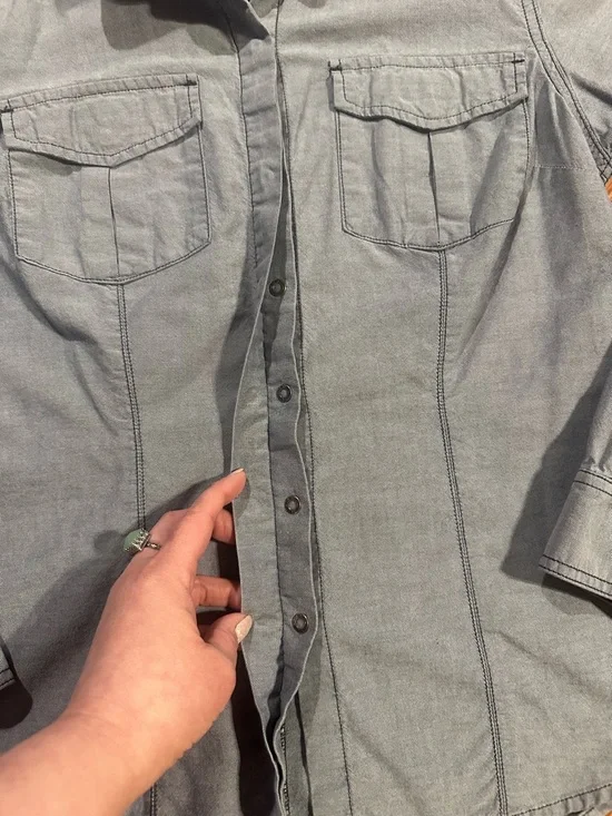 5.11 Tactical Blue Gray Long Sleeve Snap-Up Shirt with Pockets size M - Picture 4 of 12